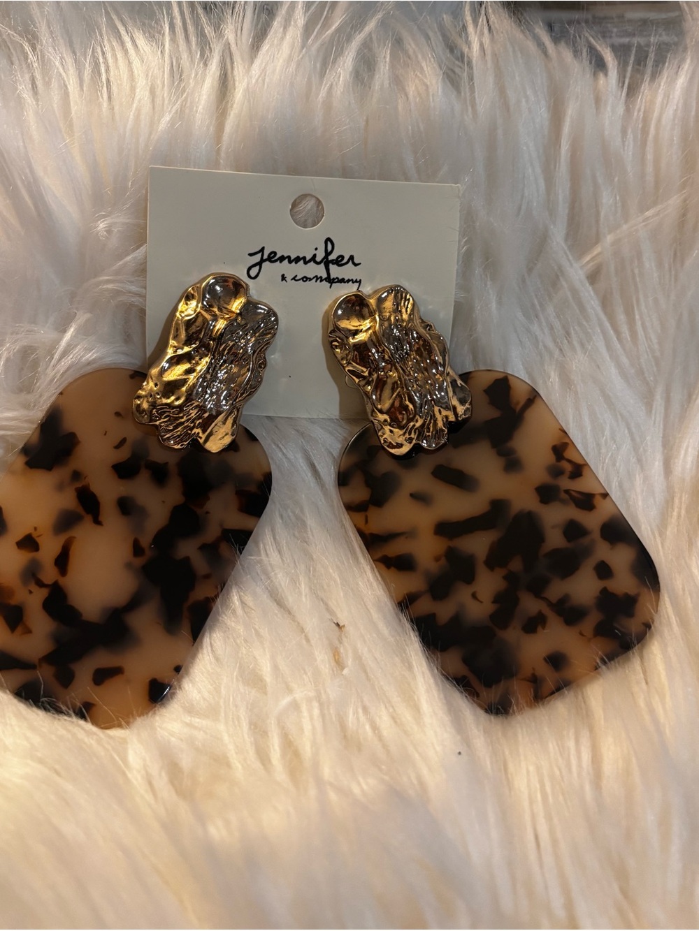 Tortoiseshell Drop Earrings with Gold Detail